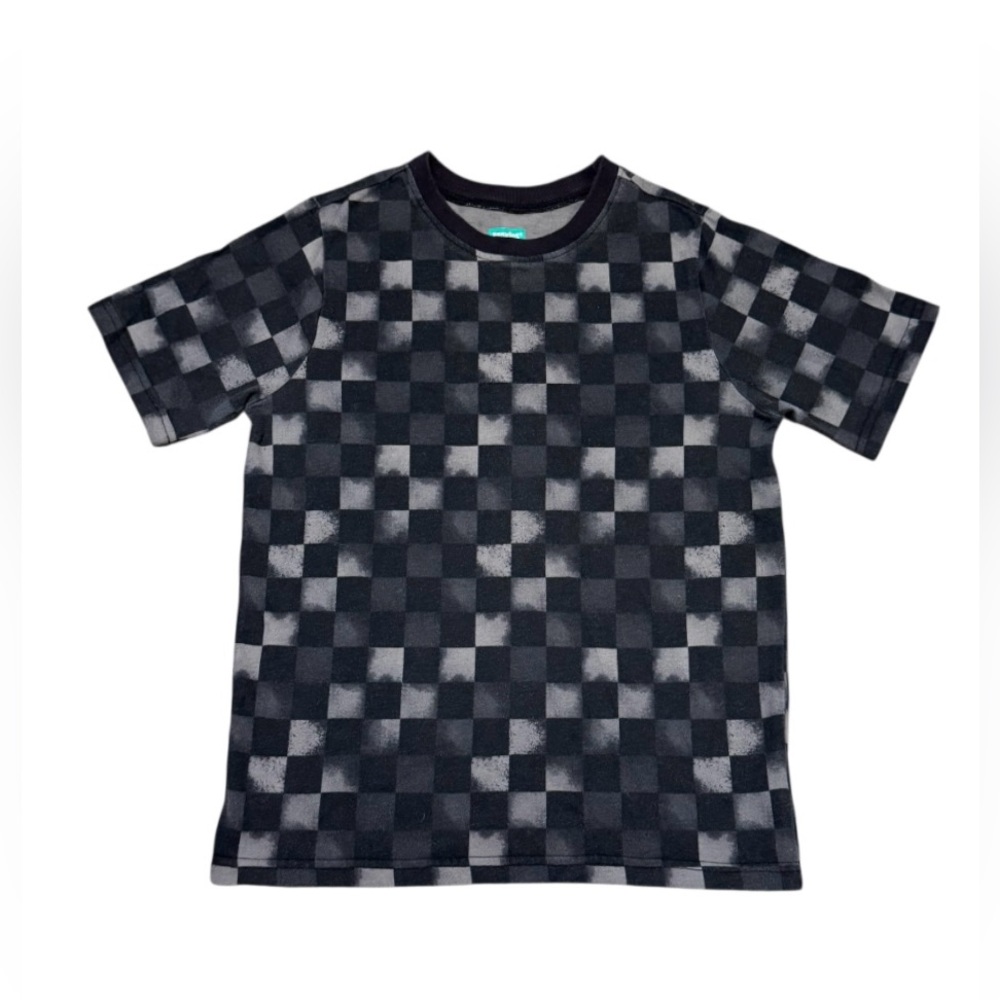 365kids Black short-sleeved T-shirt, size 10 US kids Checkered Kids T-Shirt